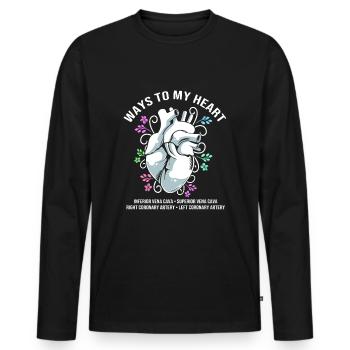 MFA Medical Physician - Men's Premium Organic Long Sleeve Shirt - black - Front - Nico (187cm)