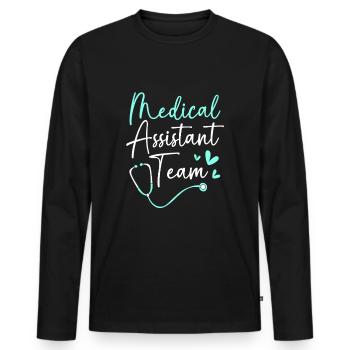 Medizin Mediziner MFA Team - Männer Premium Bio Langarmshirt - Schwarz - Vorne - Nico (187cm)