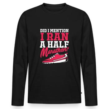 Marathon Runners Half Marathon Marathon - Men's Premium Organic Long Sleeve Shirt - black - Front - Nico (187cm)