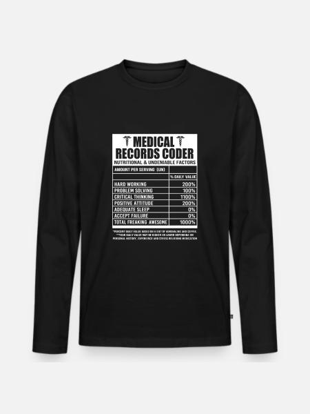 Medical Programmer Medical Coder - Men's Premium Organic Long Sleeve Shirt - black