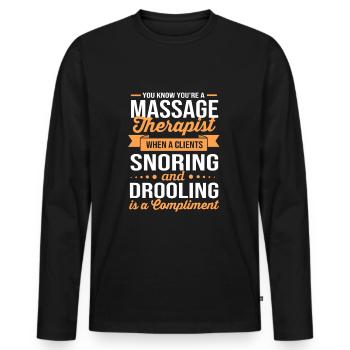 Massage masseur, masseuse, naturopath - Men's Premium Organic Long Sleeve Shirt - black - Front - Nico (187cm)