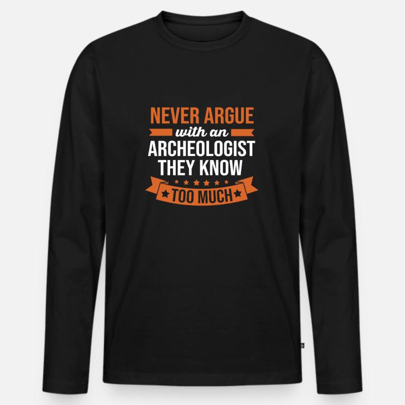 Archäologie - Männer Premium Bio Langarmshirt - Schwarz