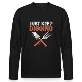 Archaeology - Men's Premium Organic Long Sleeve Shirt - black - Front - Nico (187cm)