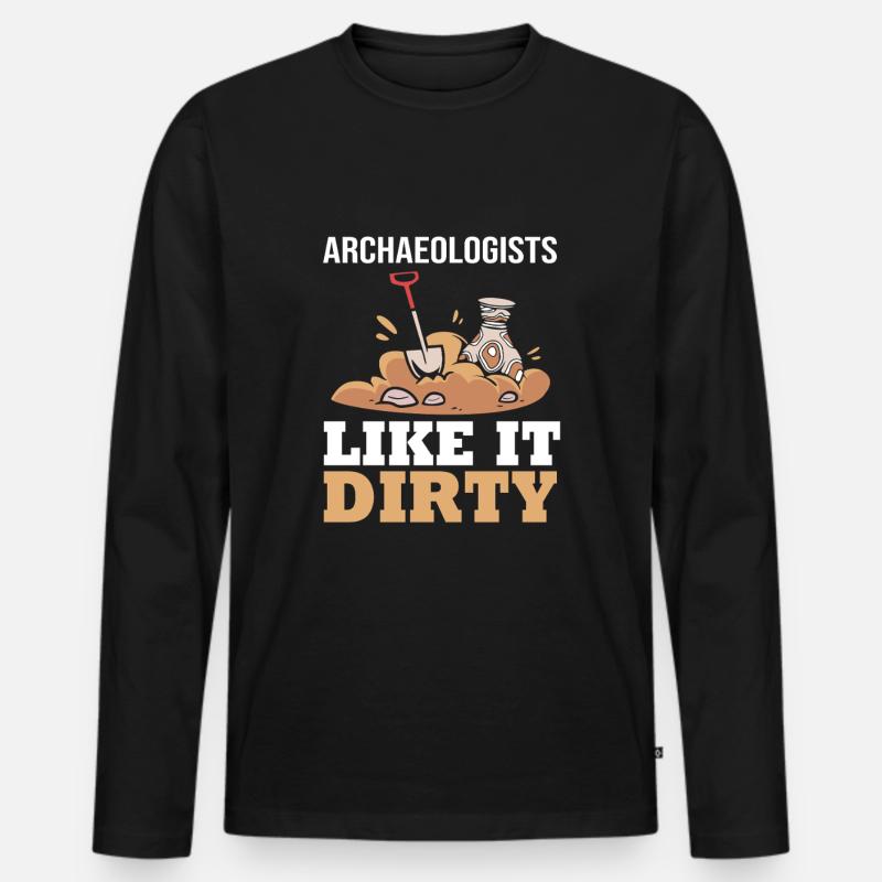 Archäologie - Männer Premium Bio Langarmshirt - Schwarz