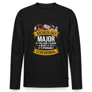 Archaeology - Men's Premium Organic Long Sleeve Shirt - black - Front - Nico (187cm)