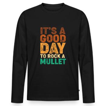 coupe de cheveux mulet - T-shirt manches longues Premium bio Homme - noir - Devant - Nico (187cm)