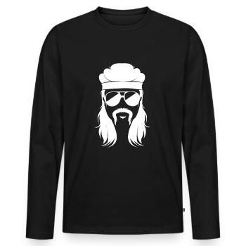 Mulet Coupe de cheveux Mulet - T-shirt manches longues Premium bio Homme - noir - Devant - Nico (187cm)
