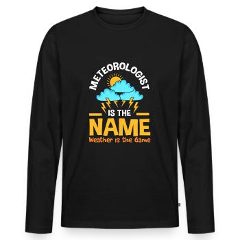 Wetter Meteorologie Meteorologe - Männer Premium Bio Langarmshirt - Schwarz - Vorne - Nico (187cm)