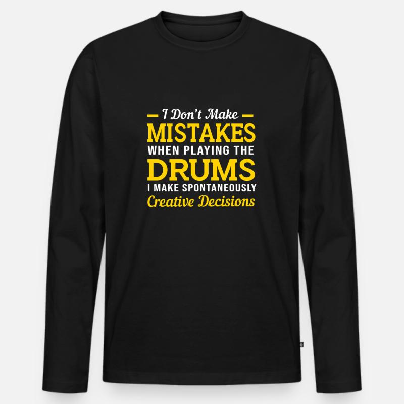 Schlagzeug Schlagzeuger Drumsticks - Männer Premium Bio Langarmshirt - Schwarz