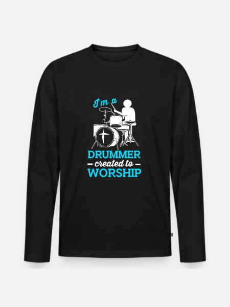Drumsticks Drums Drummers - Men's Premium Organic Long Sleeve Shirt - black