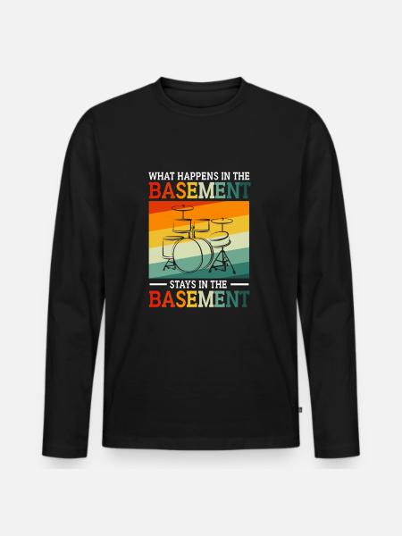Drummer Drum Drumsticks - Men's Premium Organic Long Sleeve Shirt - black