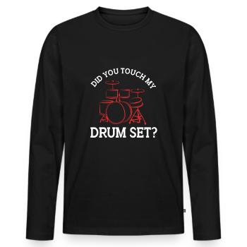 Drummer Drumsticks Tambours - T-shirt manches longues Premium bio Homme - noir - Devant - Nico (187cm)