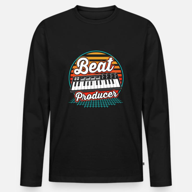 Keyboard DJ Djing Label - Männer Premium Bio Langarmshirt - Schwarz