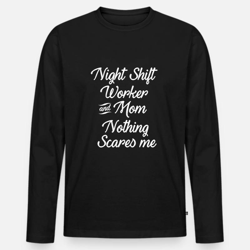 Nachtschicht - Männer Premium Bio Langarmshirt - Schwarz