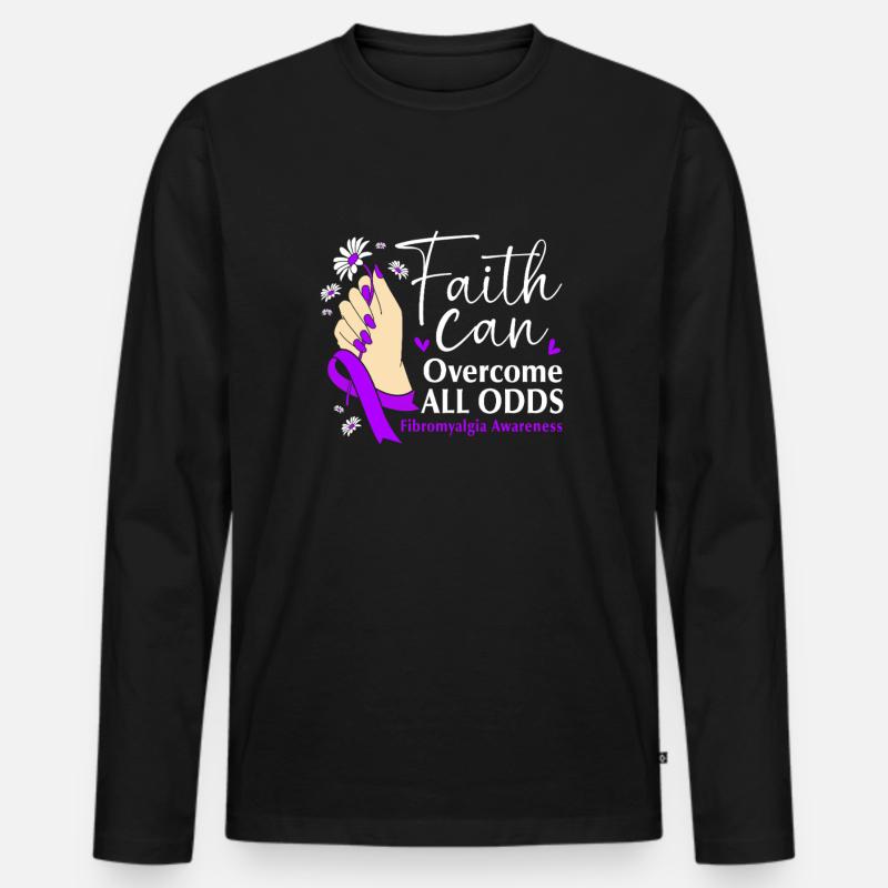 Fibro Fibromyalgie - Männer Premium Bio Langarmshirt - Schwarz