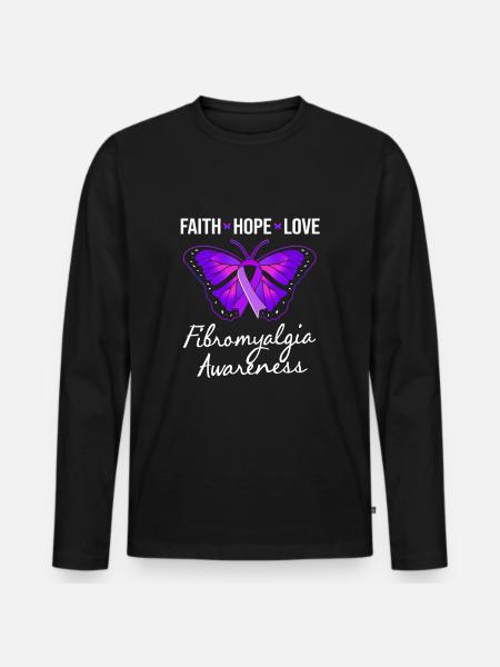 Fibromyalgie Fibro - T-shirt manches longues Premium bio Homme - noir
