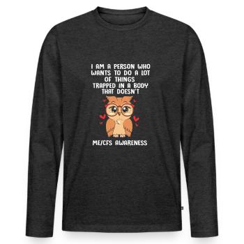 ME CFS - Men's Premium Organic Long Sleeve Shirt - heather anthracite - Front - Nico (187cm)
