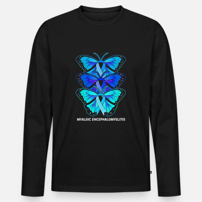 ME CFS - Männer Premium Bio Langarmshirt - Schwarz