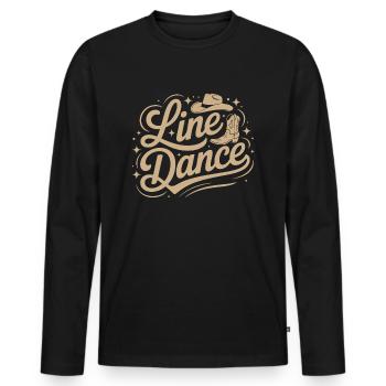 La danse en ligne : mon hobby - ma passion - mon truc - T-shirt manches longues Premium bio Homme - noir - Devant - Nico (187cm)