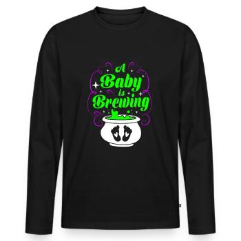 Gender Reveal Halloween Mom-to-be - Men's Premium Organic Long Sleeve Shirt - black - Front - Nico (187cm)