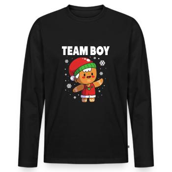 Werdende Mutter Weihnachten Gender Reveal - Männer Premium Bio Langarmshirt - Schwarz - Vorne - Nico (187cm)
