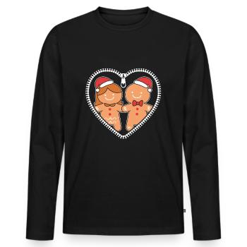 Werdende Mutter Weihnachten Gender Reveal - Männer Premium Bio Langarmshirt - Schwarz - Vorne - Nico (187cm)