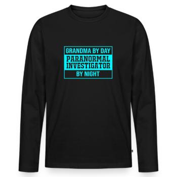 Paranormal Fantôme Fantôme Heure Fantôme Fantôme - T-shirt manches longues Premium bio Homme - noir - Devant - Nico (187cm)