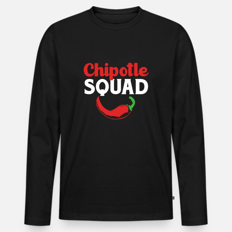 Chipotle Chilli Jalapeno Scharf Chili Chilischote - Männer Premium Bio Langarmshirt - Schwarz