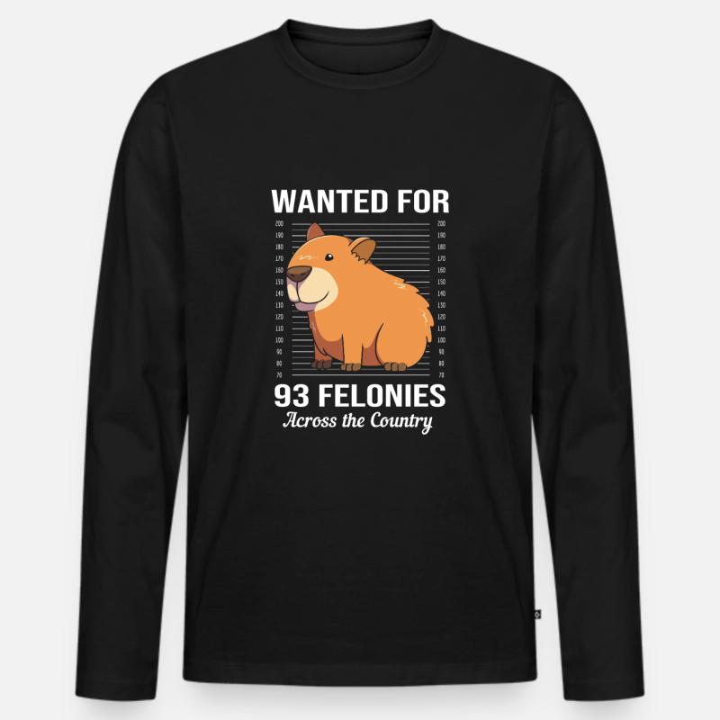 Capybara Capibara - Männer Premium Bio Langarmshirt - Schwarz