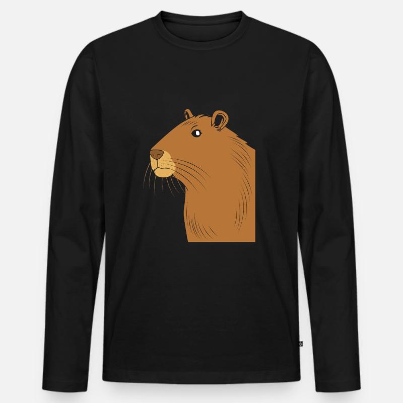 Capybara Capibara - Männer Premium Bio Langarmshirt - Schwarz