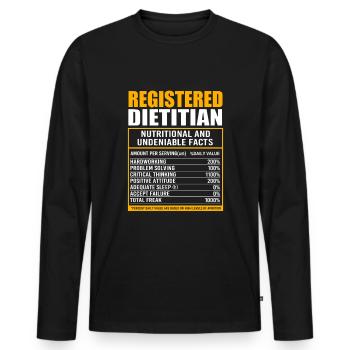 Dietician Diet - Men's Premium Organic Long Sleeve Shirt - black - Front - Nico (187cm)