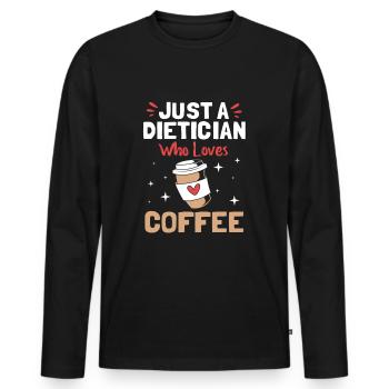 Dietician Diet Coffee - Men's Premium Organic Long Sleeve Shirt - black - Front - Nico (187cm)