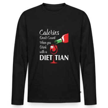 Diet Dietician - Men's Premium Organic Long Sleeve Shirt - black - Front - Nico (187cm)