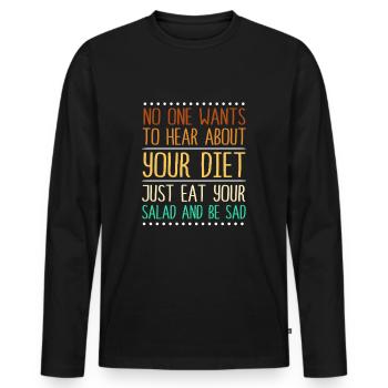 Dietician Diet Salad - Men's Premium Organic Long Sleeve Shirt - black - Front - Nico (187cm)