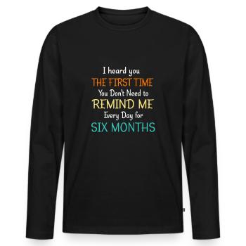 lazy procrastination lazy laziness - Men's Premium Organic Long Sleeve Shirt - black - Front - Nico (187cm)