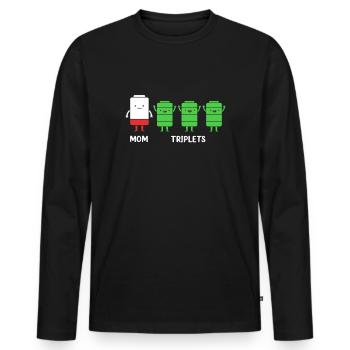Drilling Mutter Mama - Männer Premium Bio Langarmshirt - Schwarz - Vorne - Nico (187cm)