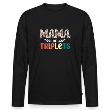 Drilling Mutter Mama - Männer Premium Bio Langarmshirt - Schwarz - Vorne - Nico (187cm)