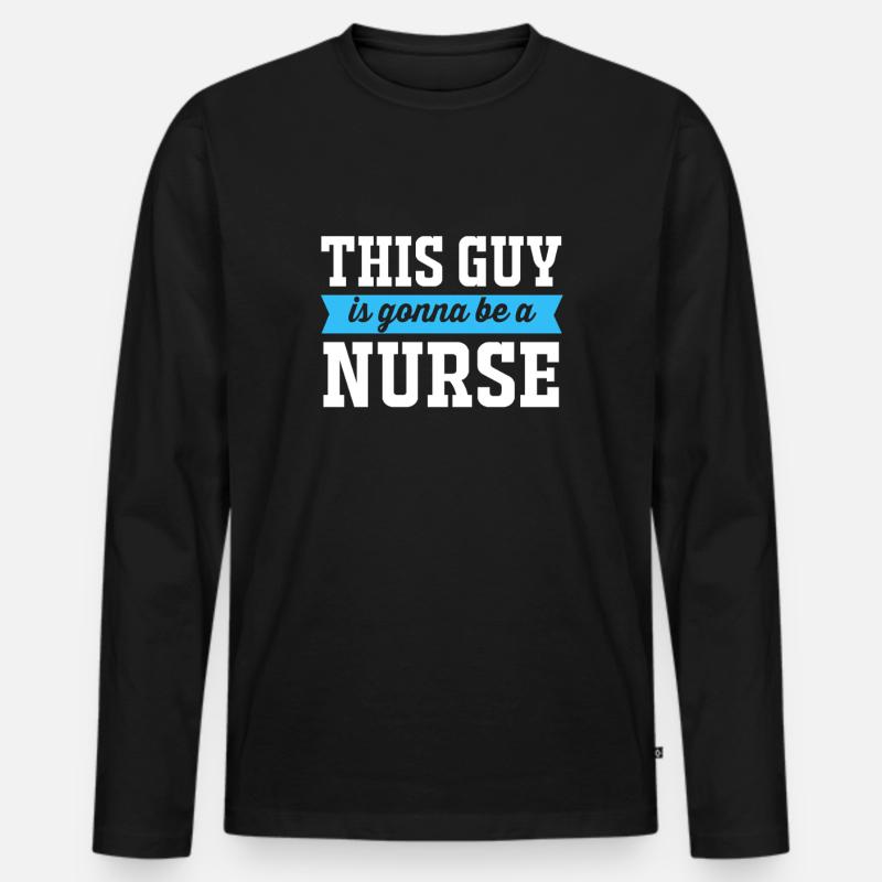 Krankenpfleger Krankenhaus Pfleger - Männer Premium Bio Langarmshirt - Schwarz