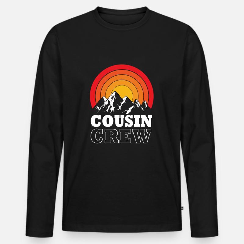 Cousin Crew - Männer Premium Bio Langarmshirt - Schwarz