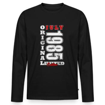 July 1985 | Birthday 1985 Vintage July 1985 - Men's Premium Organic Long Sleeve Shirt - black - Front - Nico (187cm)