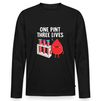 Blood donor Blood donation Blood donation - Men's Premium Organic Long Sleeve Shirt - black - Front - Nico (187cm)