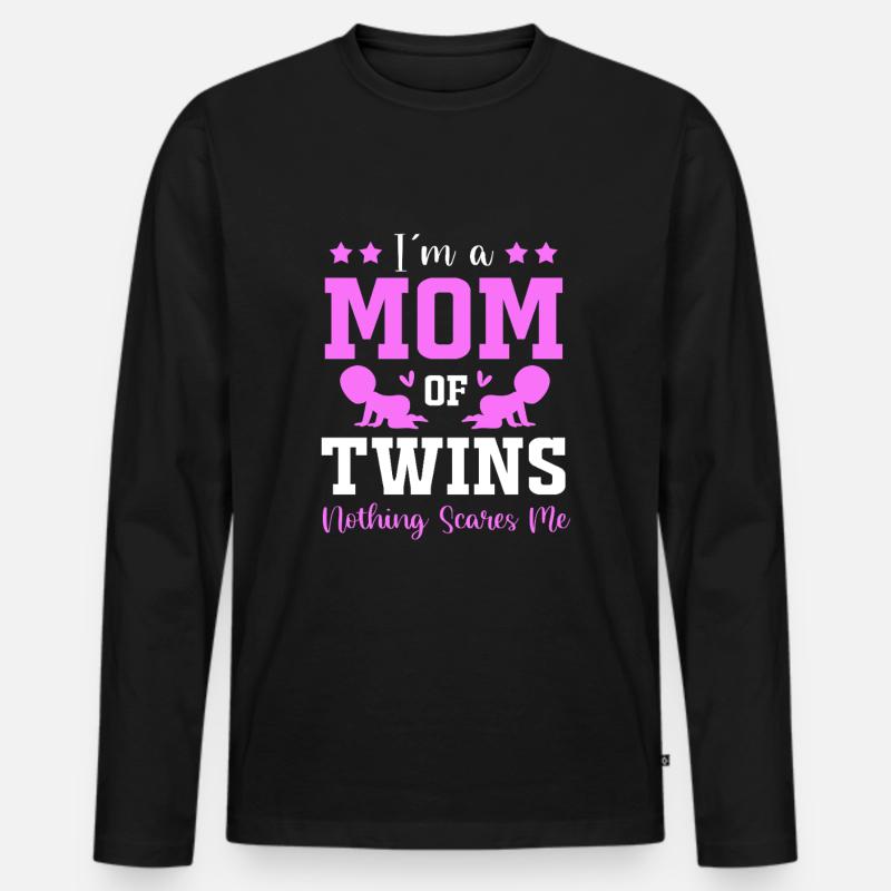 Zwilling Mutter Zwillinge Mama Geschenk - Männer Premium Bio Langarmshirt - Schwarz