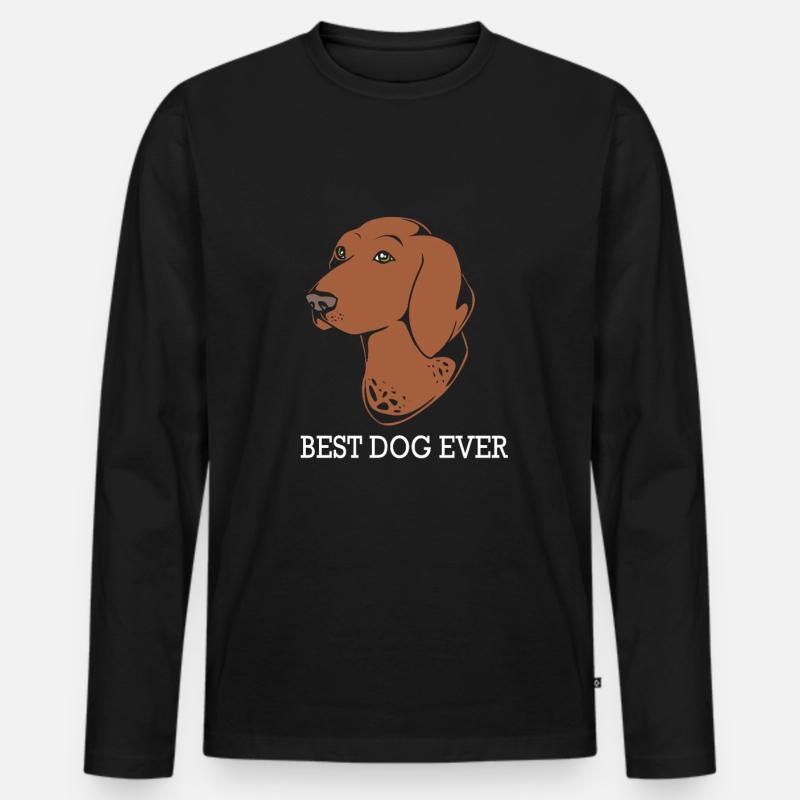 German Pointer Hund Deutsch Kurzhaar - Männer Premium Bio Langarmshirt - Schwarz
