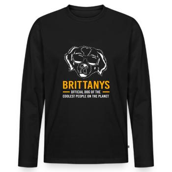Brittany Dog Brittany Dog - Men's Premium Organic Long Sleeve Shirt - black - Front - Nico (187cm)