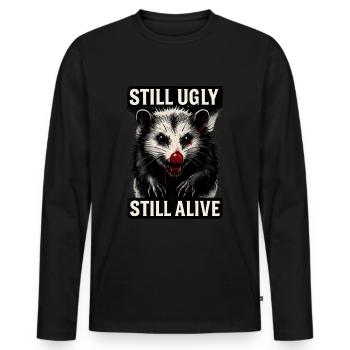 Opossum – Still Ugly Still Alive - Männer Premium Bio Langarmshirt - Schwarz - Vorne - Nico (187cm)