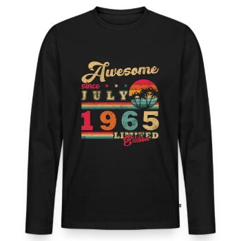 Juli 1965 July 1965 Geburtstag juli 1965 - Männer Premium Bio Langarmshirt - Schwarz - Vorne - Nico (187cm)
