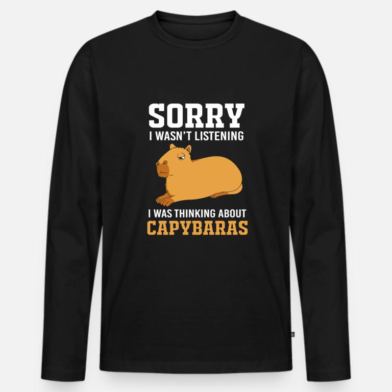 Capybara Capibara - Männer Premium Bio Langarmshirt - Schwarz
