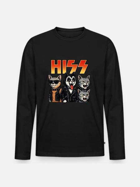 Cat Rock Music - Men's Premium Organic Long Sleeve Shirt - black