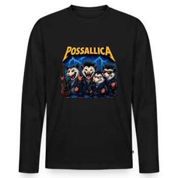 Possum Opossum Rockband - Männer Premium Bio Langarmshirt - Schwarz - Vorne - Nico (187cm)