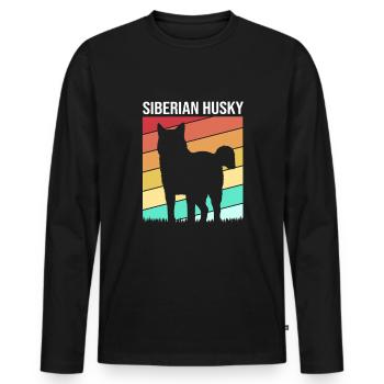 Husky - Men's Premium Organic Long Sleeve Shirt - black - Front - Nico (187cm)